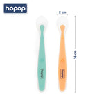 Hopop Soft Tip Silicone Feeding Spoons - Green & Orange