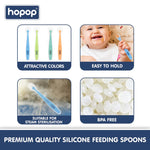 Hopop Soft Tip Silicone Feeding Spoons - Green & Orange