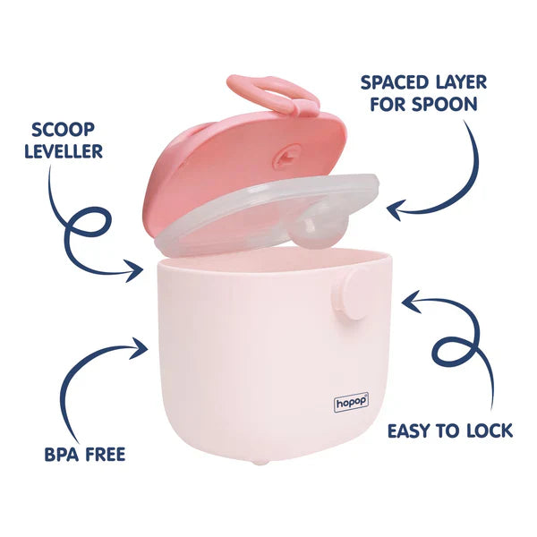 Hopop Milk Powder & Multi Purpose Food Container - 210 ml - Pink
