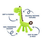 Hopop Food Grade Silicone Giraffe Teether - Green