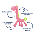 Hopop Food Grade Silicone Giraffe Teether - Pink