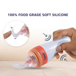 Hopop Soft Squeezy Silicone Food Feeder - 90 ml - Orange