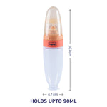 Hopop Soft Squeezy Silicone Food Feeder - 90 ml - Orange