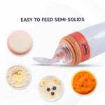 Hopop Soft Squeezy Silicone Food Feeder - 90 ml - Orange