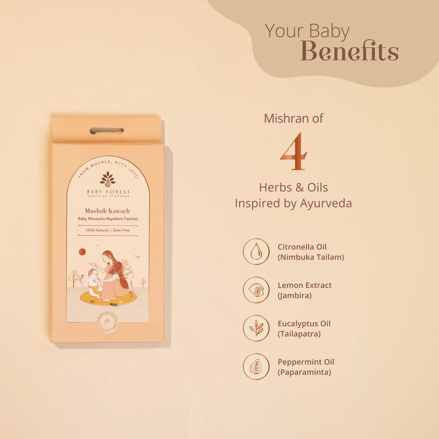 Baby Forest Mashak Kawach Baby Mosquito Repellent Patches - 24 patches