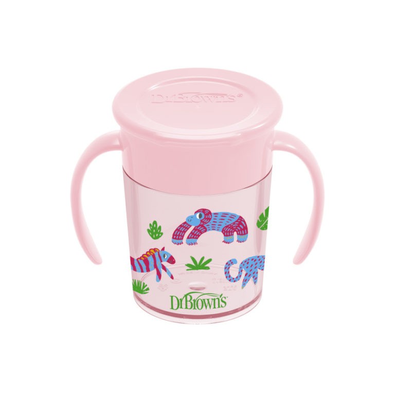 Dr Brown's Cheers 360 Spoutless Transition Sippy Cup with Handles, 7 oz, 6m+ (200 ML)