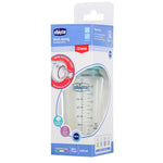 Chicco Well-Being Glass Feeding Bottle (240ml, Medium Flow) (Blue)