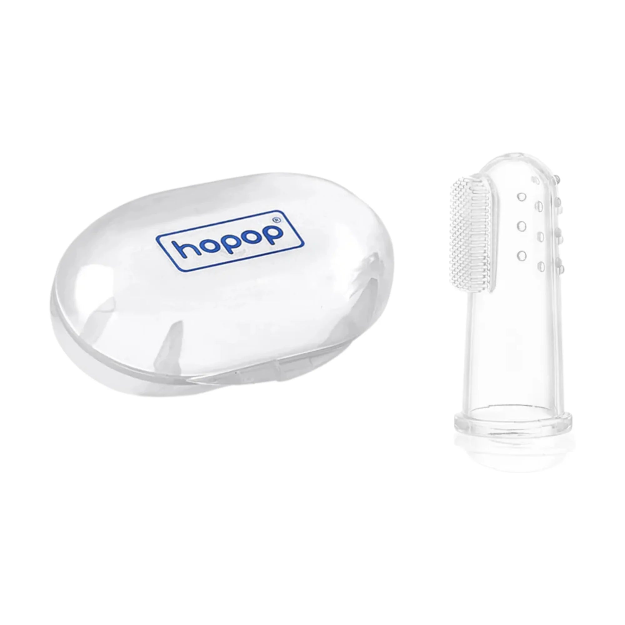 Hopop Baby Finger Brush With Case - White