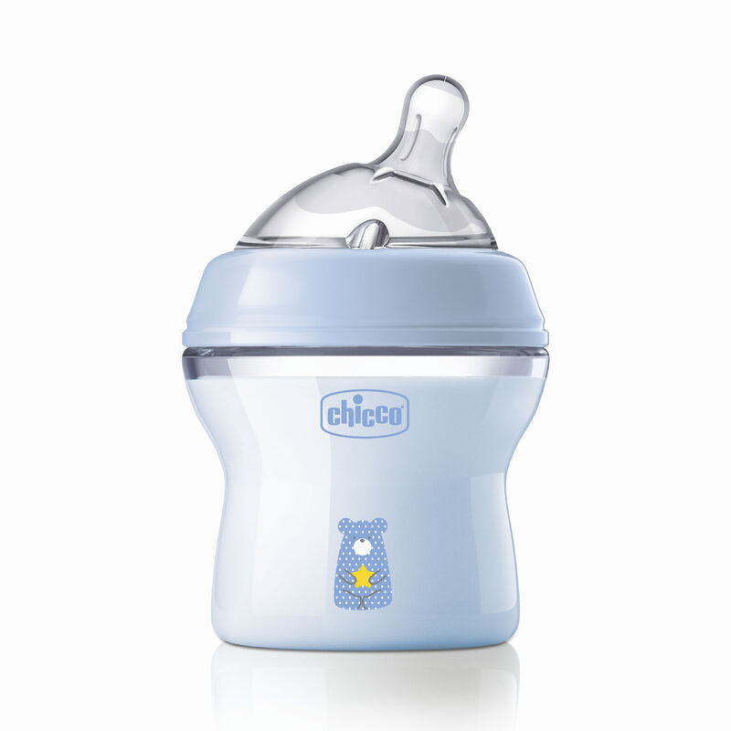 Chicco Natural Feeling Feeding Bottle (150ml, Slow) (Blue)