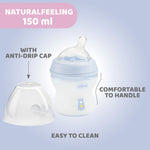 Chicco Natural Feeling Feeding Bottle (150ml, Slow) (Blue)