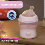 Chicco Natural Feeling Feeding Bottle (150ml, Slow) (Pink)
