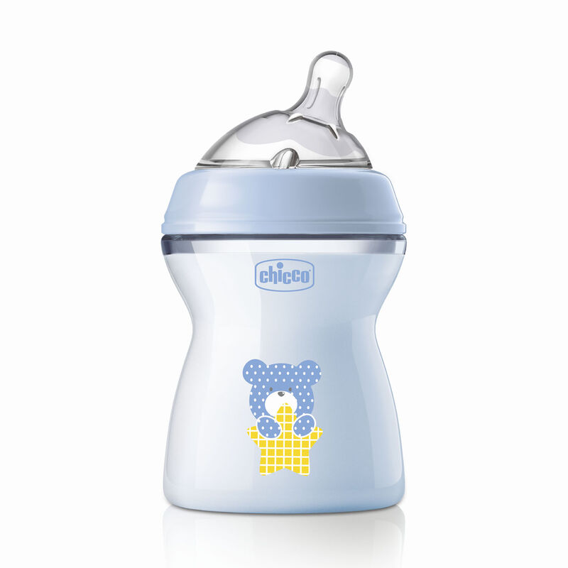 Chicco Natural Feeling Feeding Bottle (250ml, Slow) (Blue)