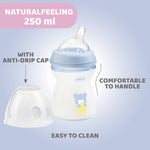 Chicco Natural Feeling Feeding Bottle (250ml, Slow) (Blue)
