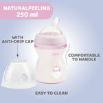 Chicco Natural Feeling Feeding Bottle (250ml, Slow) (Pink)