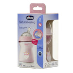 Chicco Natural Feeling Feeding Bottle (250ml, Slow) (Pink)