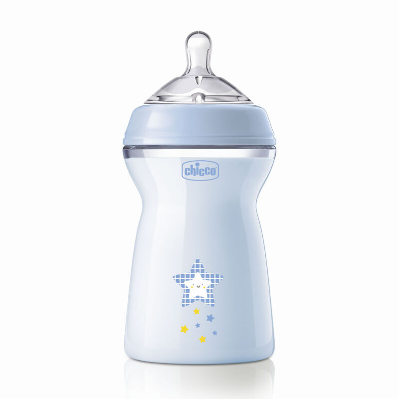 Chicco Natural Feeling Feeding Bottle (330ml, Slow) (Blue)
