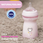 Chicco Natural Feeling Feeding Bottle (330ml, Slow) (Pink)