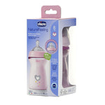 Chicco Natural Feeling Feeding Bottle (330ml, Slow) (Pink)