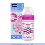 Chicco WellBeing Feeding Bottle - Pink - 150ml - Slow