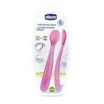chicco Soft Spoon Bi-Pack (6m+) (Pink)