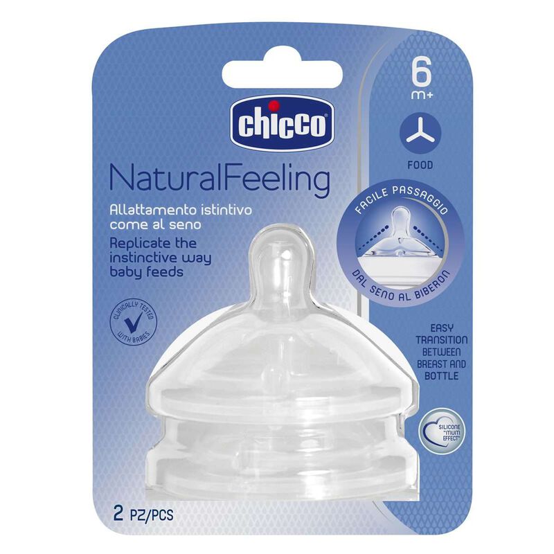 Chicco Natural Feeling Teat (6m+, Food) (2 pcs)