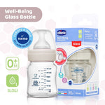 Chicco Well-Being Glass Feeding Bottle (120ml, Slow Flow) (Neutral)