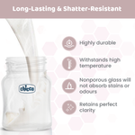 Chicco Well-Being Glass Feeding Bottle (120ml, Slow Flow) (Neutral)
